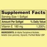 ویتامین ای 400 اسپرینگ والی 100 عددی Spring Valley Vitamin E  Soft gels, 180 mg (400 IU) - تصویر 2