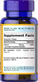 ویتامین ای برند  Vitamin E 450 mg Puritan’s Pride مقدار 450 میلی‌گرم - تصویر 2