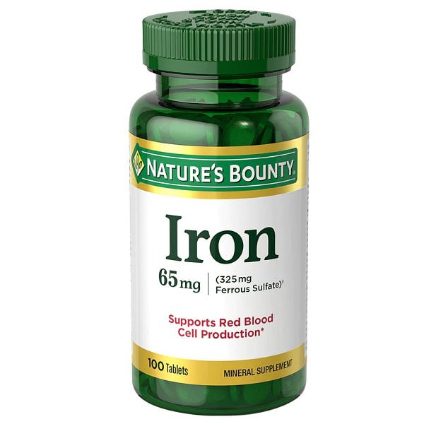 آهن ۶۵ میلی‌گرم ۱۰۰ عددی نیچرز بونتی Nature's Bounty Iron 65 mgآهن ۶۵ میلی‌گرم ۱۰۰ عددی نیچرز بونتی Nature's Bounty Iron 65 mg