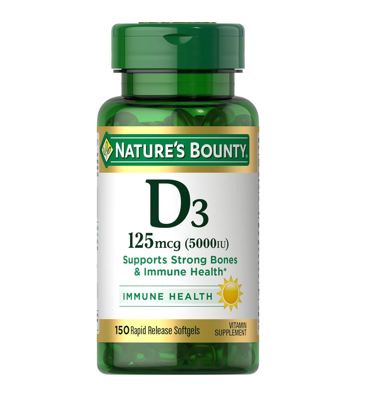 خرید و قیمت ویتامین D3 5000 واحد 150 عددی نیچرز بونتی